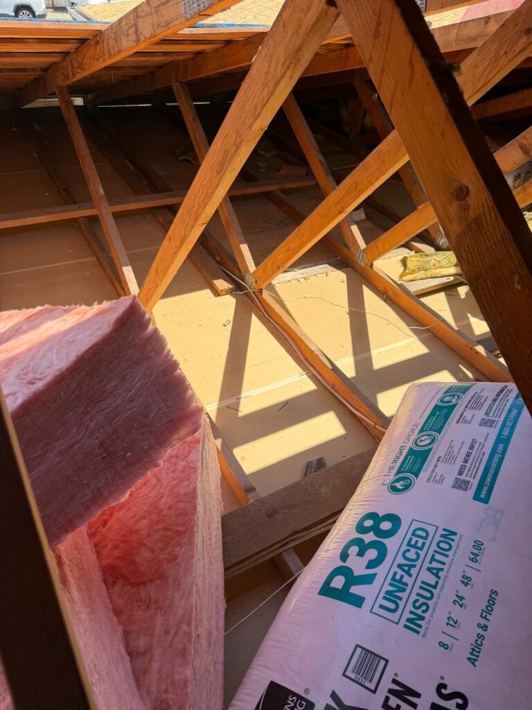 pink fiberglass attic insulation installation by atticity in the Bay Area CA